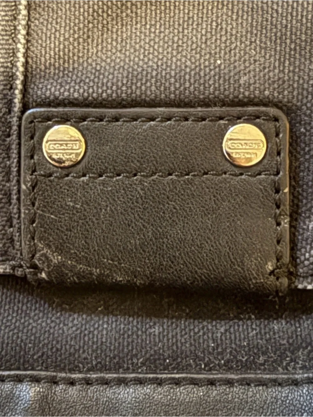 Black Coach Messenger Bag Canvas Leather Unisex Classic